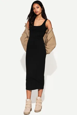 Bershka Vestito Midi Con Bretelle Donna S