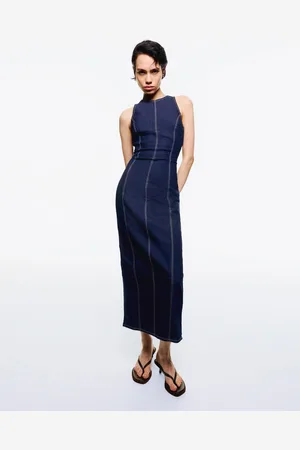 Bershka Vestito In Denim Lungo Donna S