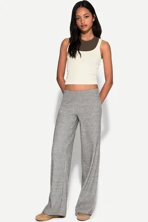 Bershka Pantaloni Wide Leg A Coste Soft Touch Donna 10-12