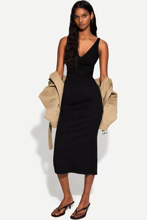 Bershka Vestito Midi Con Bretelle Donna S