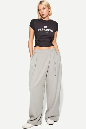 Bershka Pantaloni Tailored Fit Con Vita Incrociata Donna 36 (Eu 32)