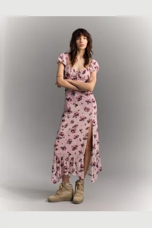 Bershka Vestito Midi In Tulle Donna M