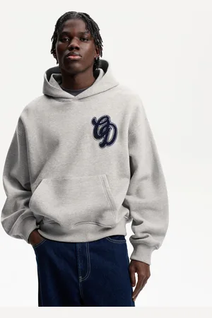 Bershka Felpa Boxy Con Cappuccio E Stampa Uomo M