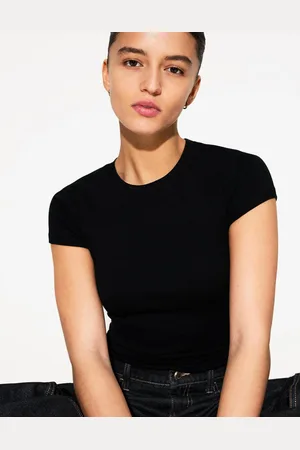 Bershka Maglietta A Maniche Corte Con Collo Rotondo Donna 10-12