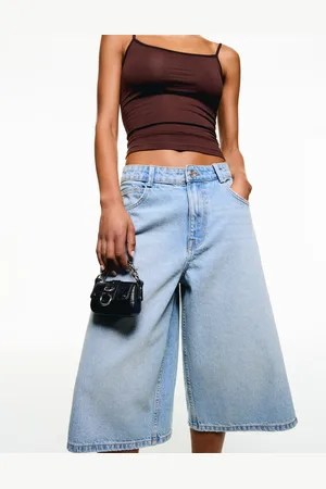 Bershka Bermuda Jort Denim Baggy Donna 46 (Eu 42)
