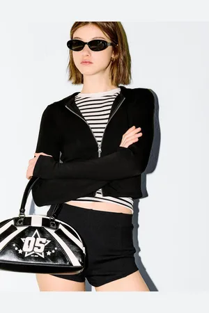 Bershka Felpa In Misto Modal Con Cerniera E Cappuccio Donna M