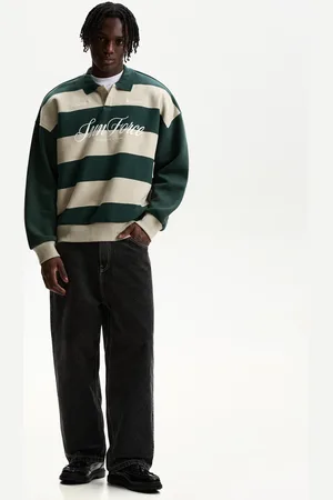 Bershka Felpa A Polo Sportiva Varsity Uomo Xs
