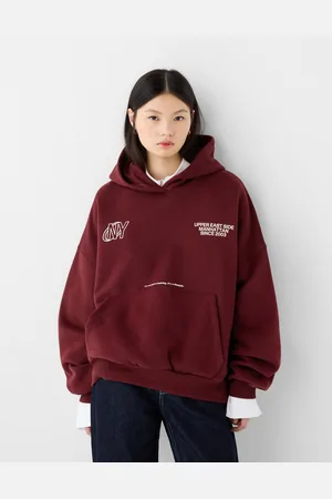 Bershka Felpa Cappuccio Stampa Donna 10-12
