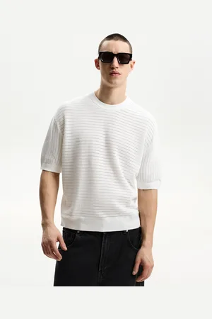 Bershka Maglietta A Maniche Corte Con Struttura Uomo L
