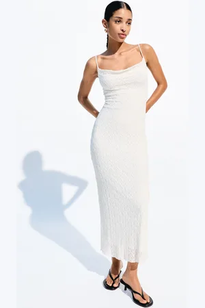 Bershka Vestito Midi In Pizzo Donna L