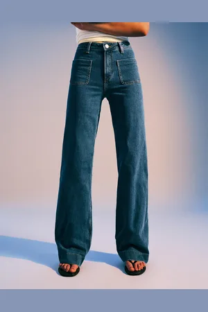 Bershka Jeans Seamless Wide Leg Donna 46 (Eu 42)
