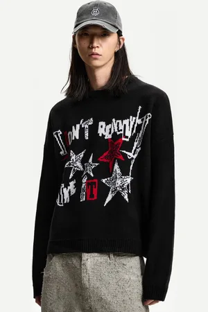 Bershka Maglia Boxy Jacquard Uomo M
