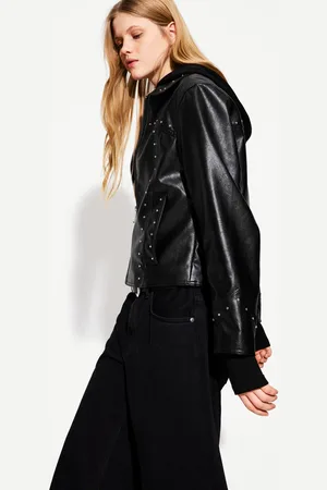 Bershka Giacca Finta Pelle Borchie Donna S