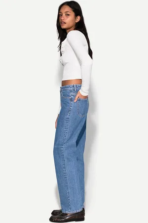 Bershka Jeans Straight Wide Leg Donna 36 (Eu 32)
