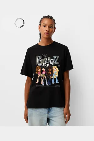 Bershka Maglietta Bratz A Maniche Corte Oversize Donna 10-12