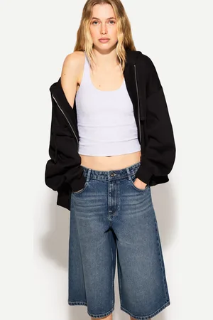 Bershka Bermuda Jort Denim Baggy Donna 10-12