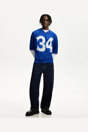 Bershka Maglietta A Maniche Corte In Rete Sportiva Con Stampa Uomo Xl