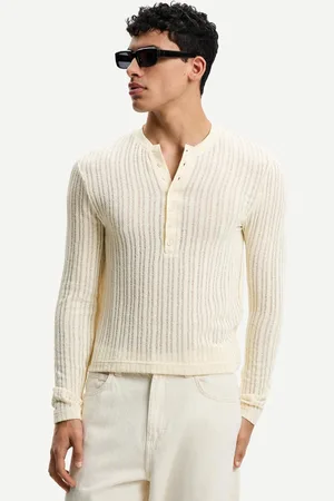 Bershka Maglia Traforata Con Bottoni Uomo M
