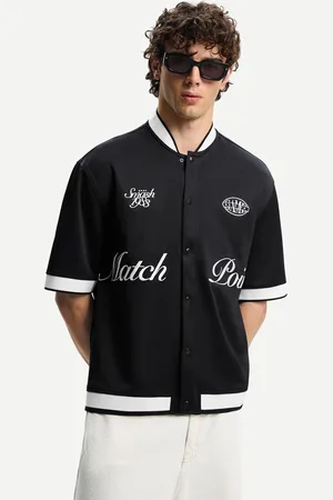 Bershka Camicia A Maniche Corte Boxy Con Ricamo Uomo L