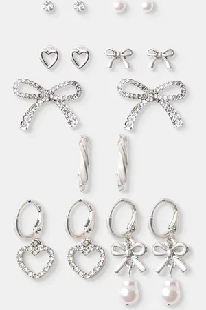Bershka Pack 9 Orecchini Con Fiocchi Donna