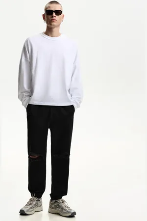 Bershka Jeans Jogger Strappi Uomo Xs