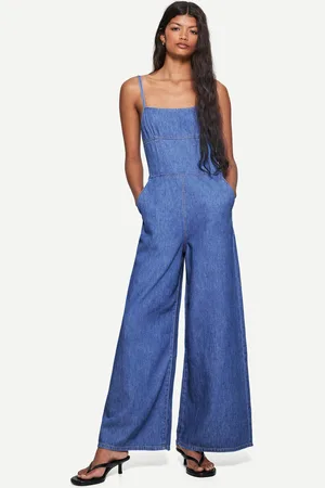 Bershka Tuta Lunga In Denim Donna S