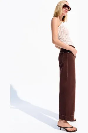 Bershka Jeans Wide Leg Cropped Donna 42 (Eu 38)