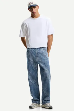 Bershka Jeans Baggy Stampa Uomo 50 (Eu 44)