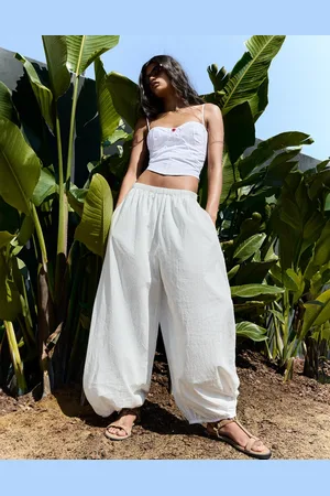 Bershka Pantaloni A Sbuffo Con Vita Elasticizzata Donna M
