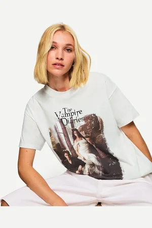 Bershka Maglietta A Maniche Corte The Vampire Diaries Donna S