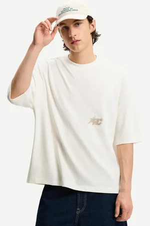 Bershka Maglietta A Maniche Corte Boxy Con Struttura Ricamata Uomo Xl