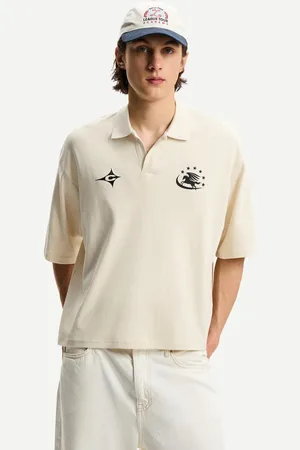 Bershka Polo A Maniche Corte Oversize Con Stampa Uomo L