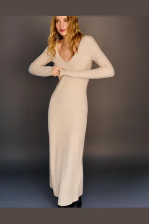 Bershka Vestito Maxi Con Scollo A V Soft Touch Donna M