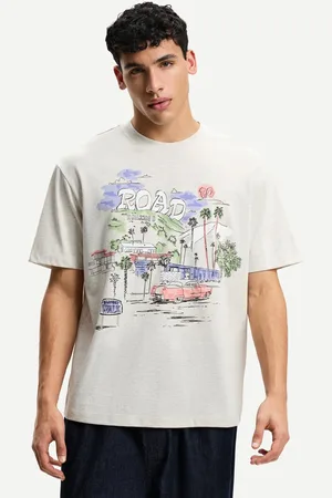 Bershka Maglietta A Maniche Corte Con Stampa Uomo Xs