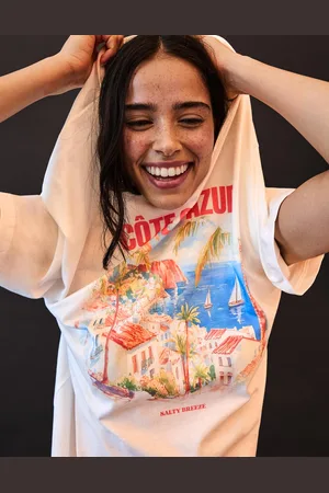 Bershka Maglietta A Maniche Corte Oversize Stampa Donna L