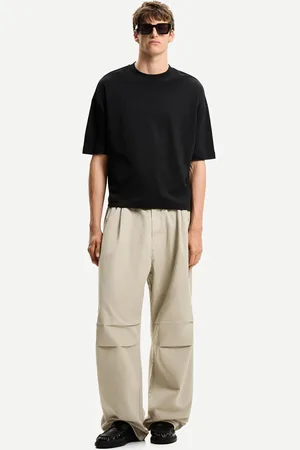Bershka Pantaloni Super Baggy Parachute Uomo L