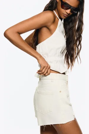 Bershka Shorts In Denim Strappati Donna 36 (Eu 32)
