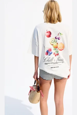 Bershka Maglietta A Maniche Corte Con Stampa Donna M