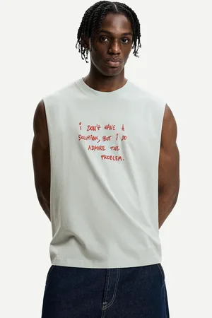 Bershka Maglietta Senza Maniche Boxy Con Stampa Uomo Xl