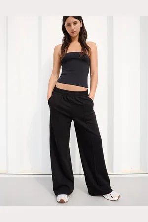 Bershka Pantaloni Felpa Wide Leg Donna L