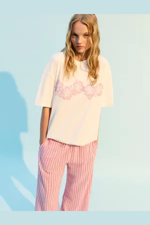 Bershka Maglietta A Maniche Corte Con Stampa Donna L