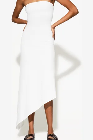 Bershka Vestito Midi A Fascia Asimmetrico Donna M
