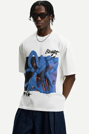 Bershka Maglietta A Maniche Corte Boxy Con Stampa Uomo Xs