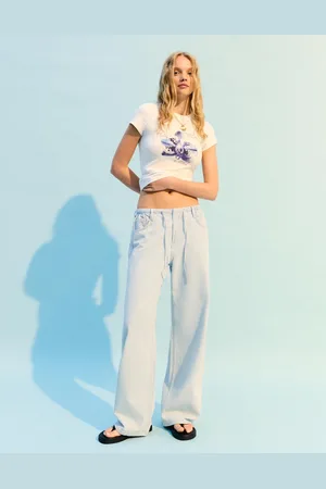 Bershka Jeans Wide Leg Leggeri Donna 46 (Eu 42)