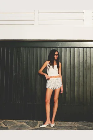 Bershka Shorts Con Merletto Stampati Donna M