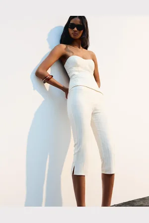 Bershka Pantaloni Capri Gessati Donna Xs