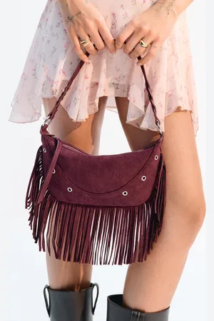 Bershka Borsa Con Frange Effetto Camoscio Donna