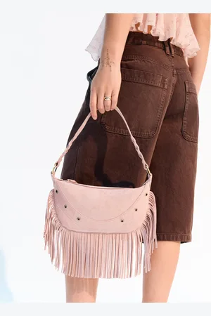 Bershka Borsa Con Frange Effetto Camoscio Donna