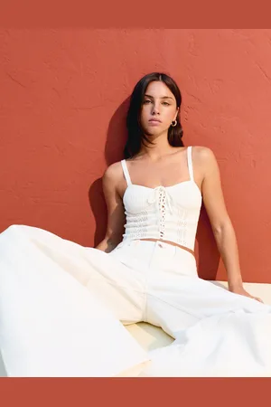 Bershka Top Corsetto Con Merletto Donna Xs