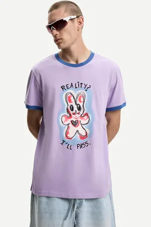 Bershka Maglietta Maniche Corte A Contrasto Stampa Uomo Xl